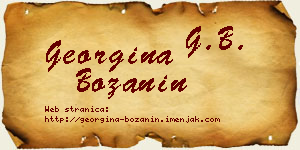 Georgina Božanin vizit kartica
